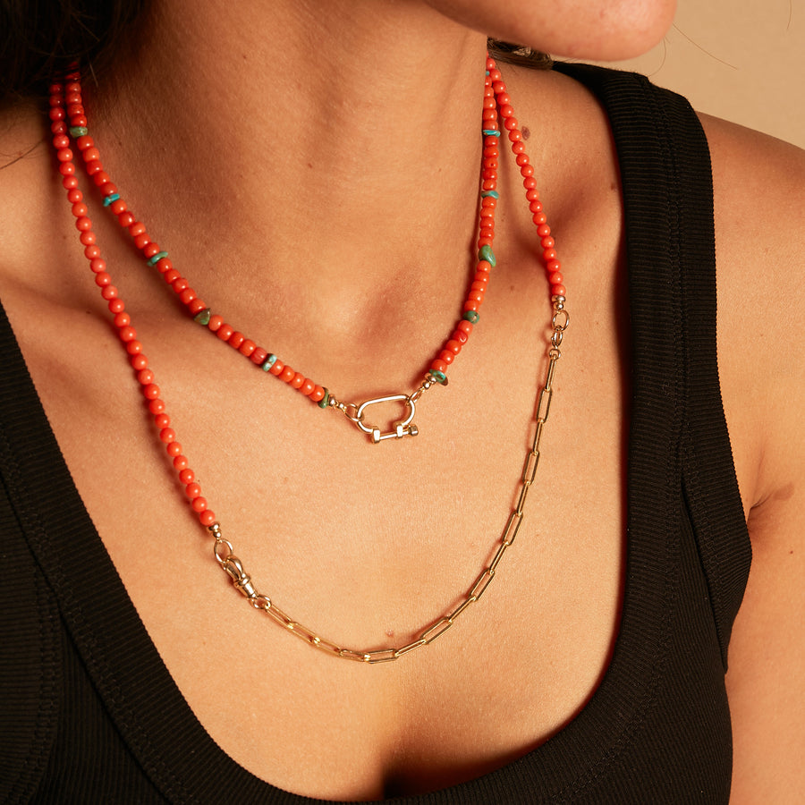Hot pepper turquoise mix necklace