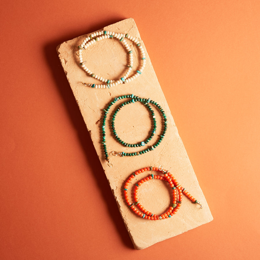 Hot pepper turquoise mix necklace