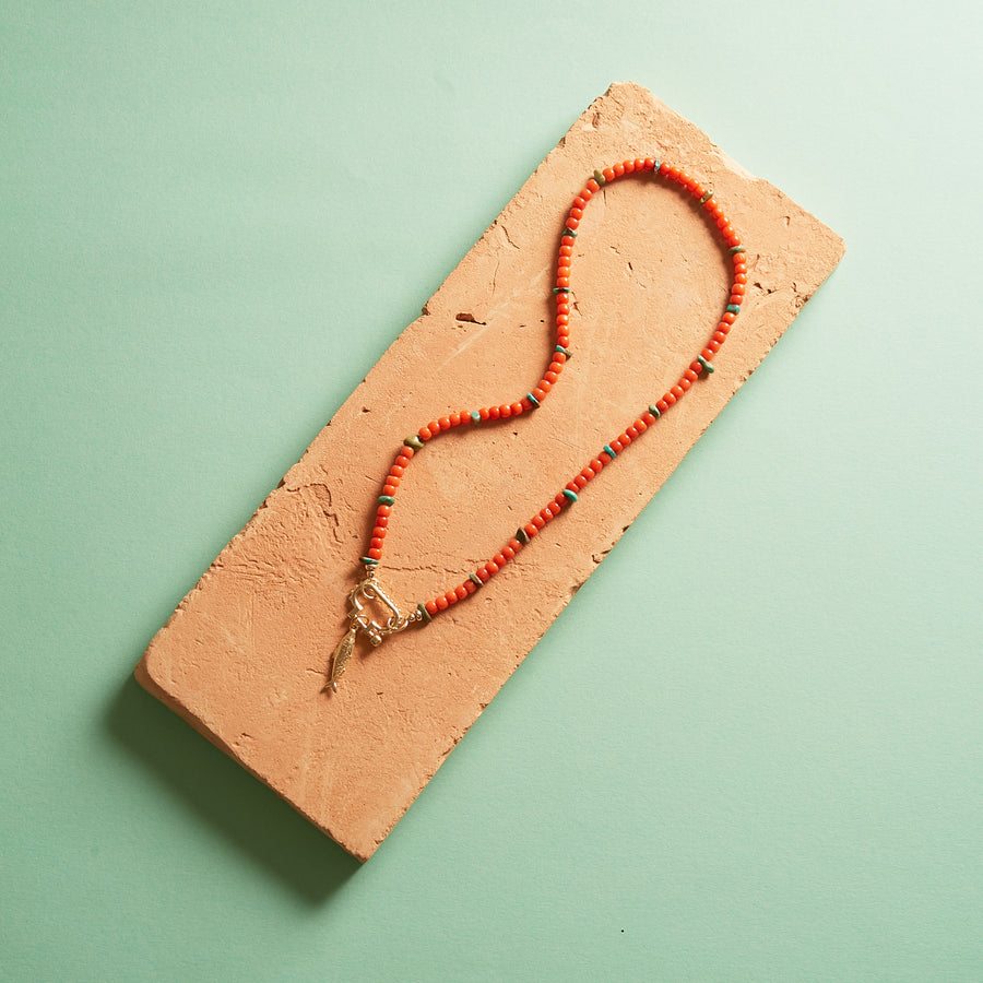 Hot pepper turquoise mix necklace