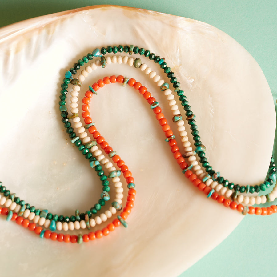 Ivory turquoise mix necklace